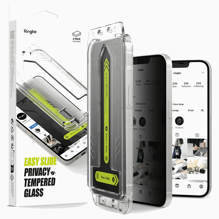 [2-Pack] Ringke iPhone 16e/14/13 Pro/13 Härdat Glas Skärmskydd Privacy | 5468 | AlltMobil