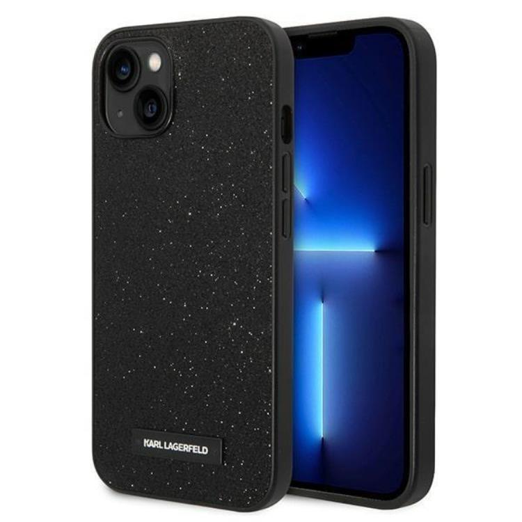 Karl Lagerfeld iPhone 14 Plus Skal Glitter Plaque Logo - Svart | 2353 | AlltMobil