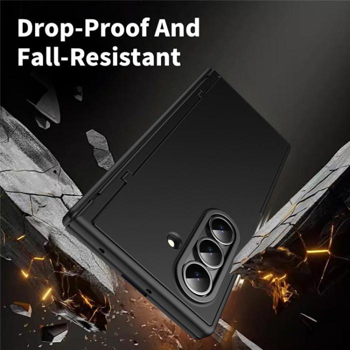 A-One Brand - Plånboksfodral För Galaxy Z Fold 8 med Härdat Glas - Svart