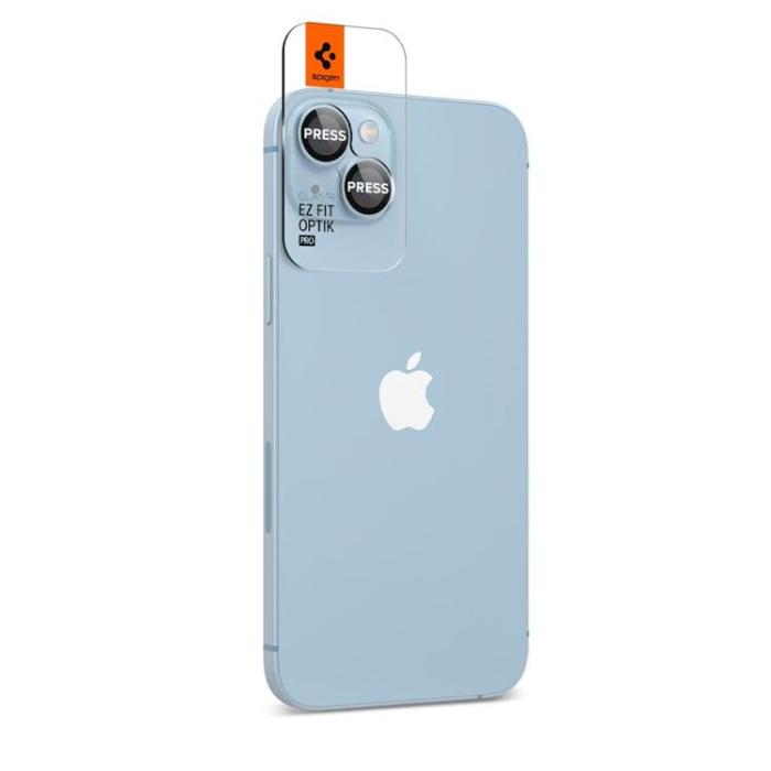 UTGATT - [2-Pack] Spigen iPhone 14/14 Plus Kameralinsskydd i Härdat Glas - Blå
