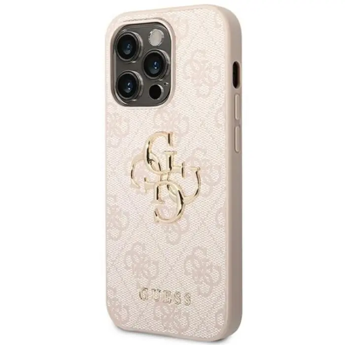Guess - GUESS iPhone 14 Pro Max Skal Big Metall Logo - Rosa