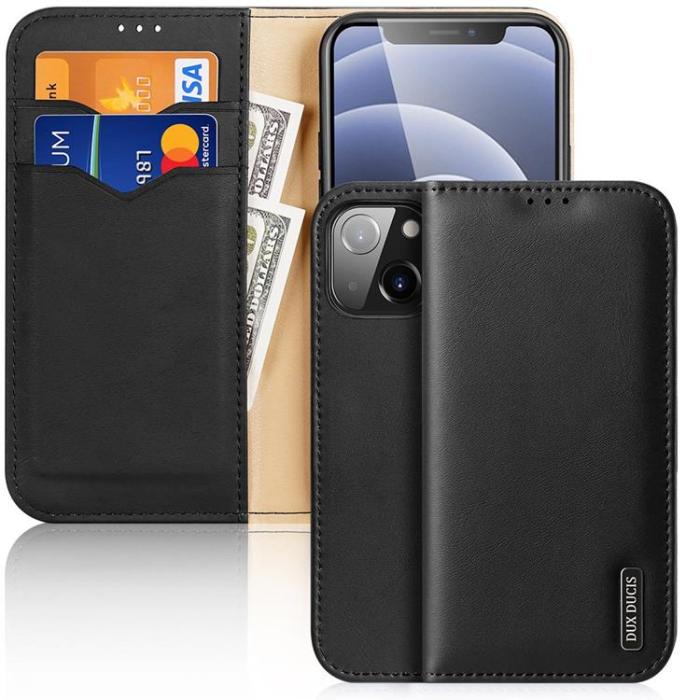 UTGATT5 - Dux Ducis Äkta Läder Fodral iPhone 13 - Svart