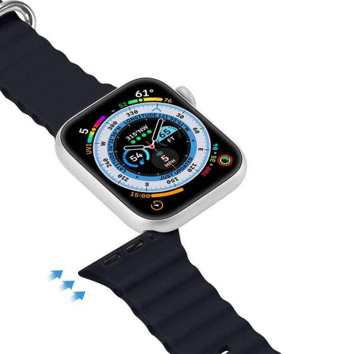 Dux Ducis - Dux Ducis Apple Watch 4/5/6/7/8/SE (38/40/41mm) Armband Silikon Ocean - Midnight