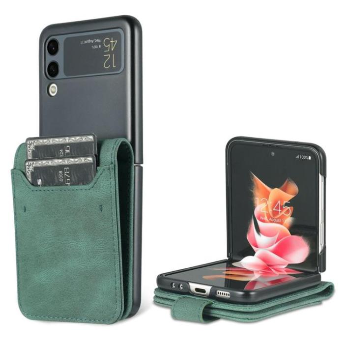 AZNS - AZNS Galaxy Z Flip 4 Plånboksfodral Flipping Magnetic - Grön