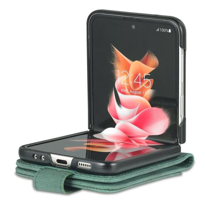 AZNS - AZNS Galaxy Z Flip 4 Plånboksfodral Flipping Magnetic - Grön
