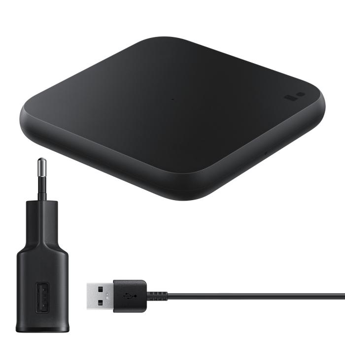 UTGATT5 - Samsung Duo Pad Trådlös Laddare Qi 9W Väggreseadapter - Svart