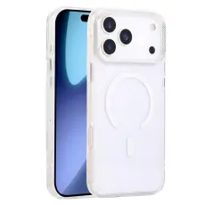 A-One Brand - iPhone 17 Pro Max Mobilskal MagSafe Diamond Texture Frame - Vit
