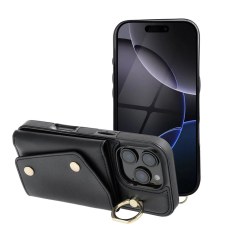 A-One Brand - iPhone 16 Pro Max Mobilskal Wonder Korthållare - Svart