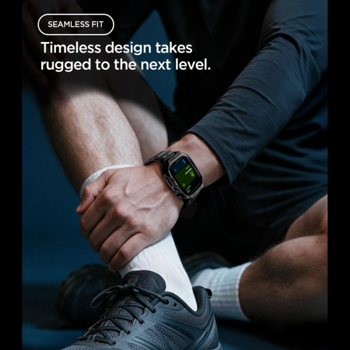 Spigen - Spigen Armband För Apple Watch 12 (46mm) Rugged Armor Pro - Matte Svart