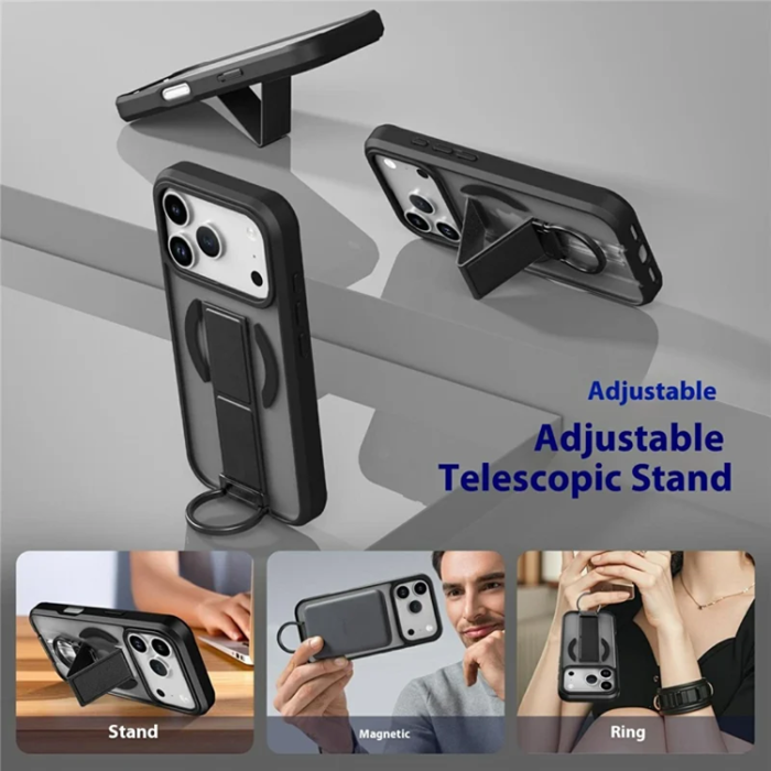 A-One Brand - iPhone 17 Pro Max Mobilskal Magsafe D-Ring Kickstand