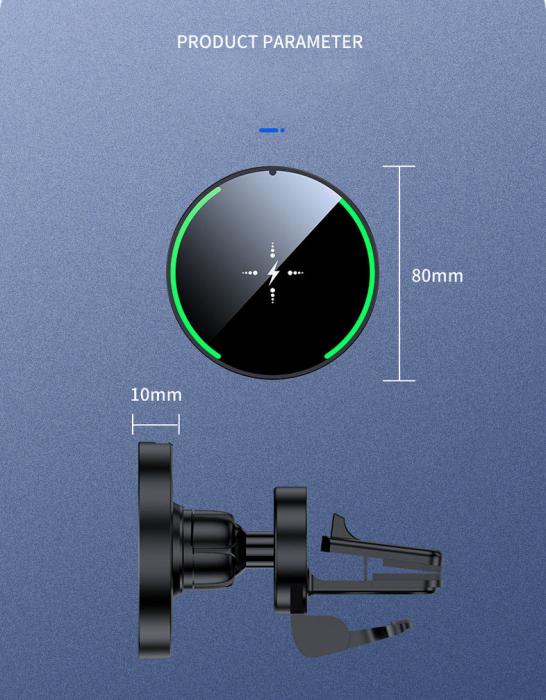 A-One Brand - Magsafe magnetisk QI Trådlös laddare - Svart