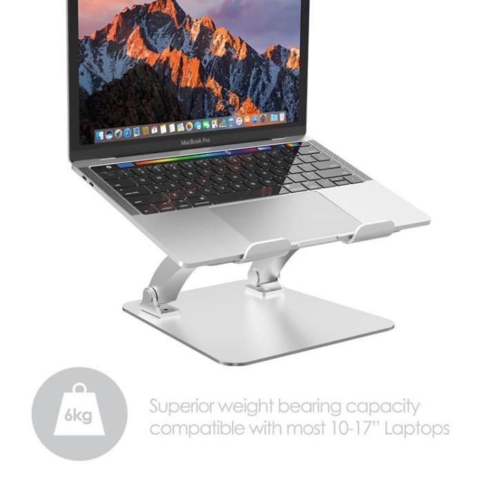 BUFFALO - Desire2 Laptopställ Dual Pivot Riser Justerbar Aluminium Silver