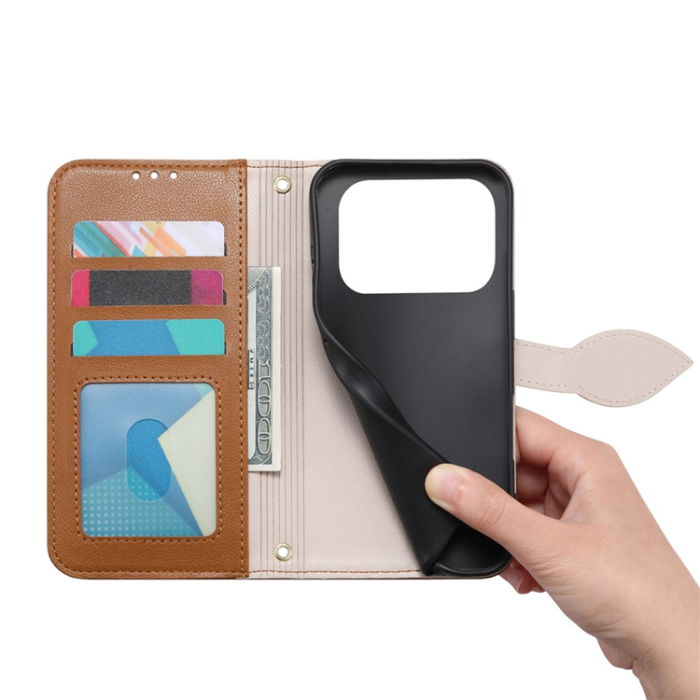 A-One Brand - iPhone 17 Pro Plånboksfodral Leaf Magnetiskt Spänne Läder