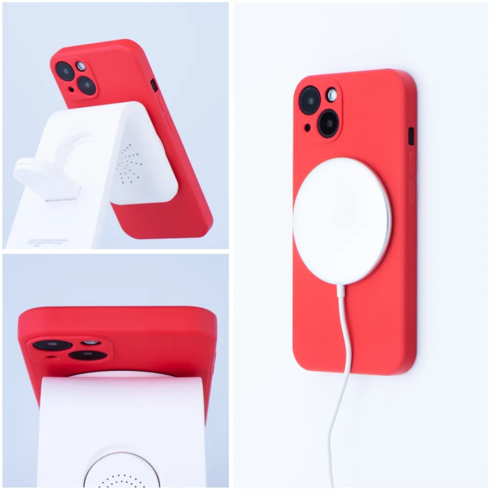 OEM - iPhone 12 Mini Skal Silicone Mag - Röd