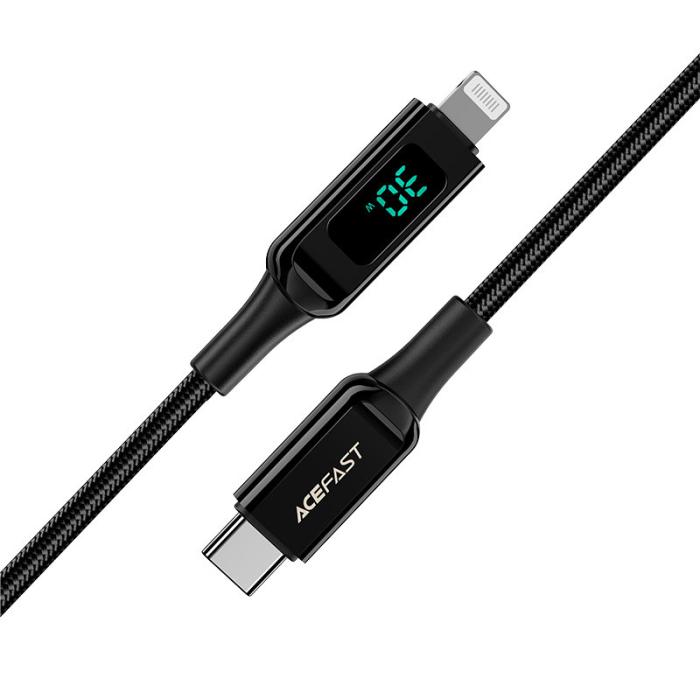 Acefast - Acefast MFI USB USB-C till Lightning kabel 30W 1.2m - Svart