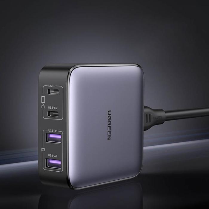 UTGATT1 - Ugreen Nexode Bordsladdare 65W 2xUSB Till 2xUSB-C - Grå