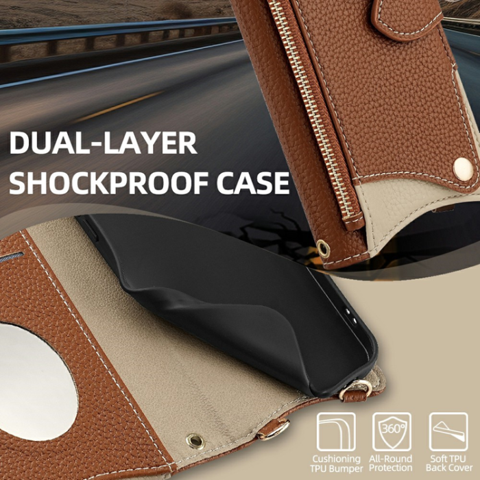 A-One Brand - OnePlus 15 5G Plånboksfodral Irregular Tail Style Läder - Brun