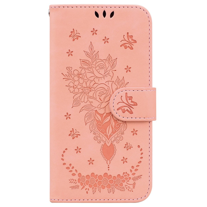 A-One Brand - Sony Xperia 1 VII Plånboksfodral Butterfly och Flower Pattern - Rosa