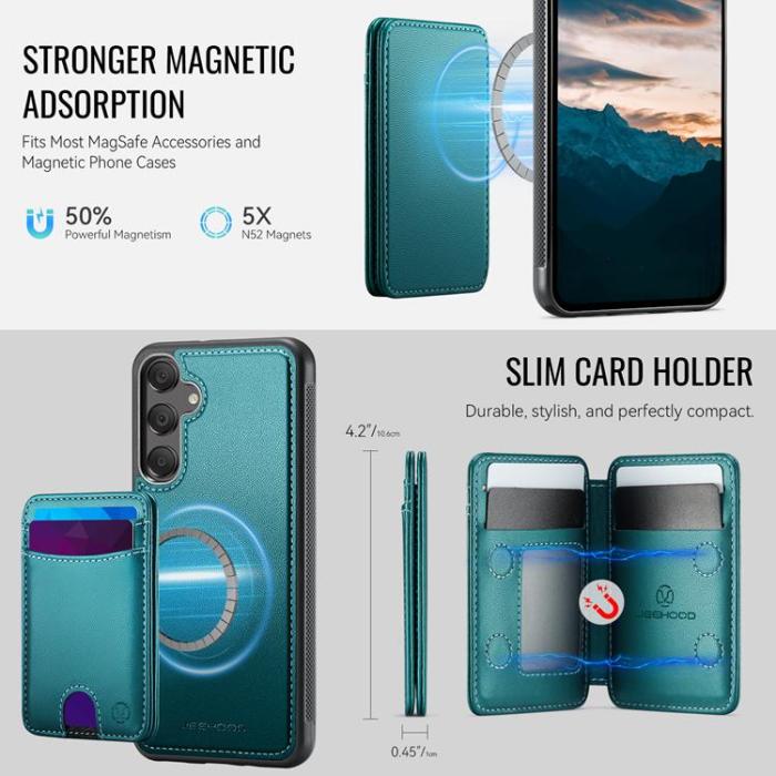 OEM - JEEHOOD Samsung Galaxy A35 5G Mobilskal KonstLäder - Blå