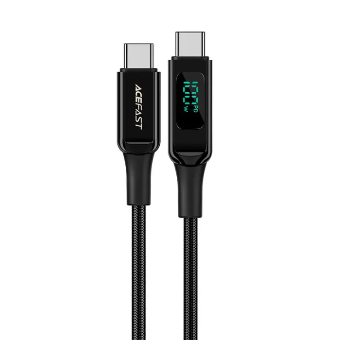 Acefast Google Pixel 10 Pro XL USB-C kabel 100W 2m svart power delivery professional grade premium