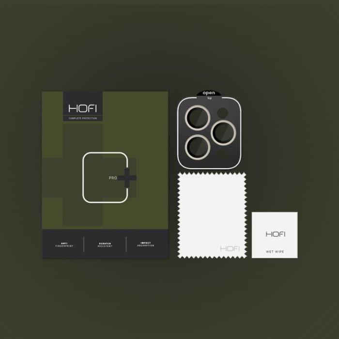 Hofi - Hofi iPhone 15 Pro Max/15 Pro Kameralinsskydd Härdat glas - Titanium