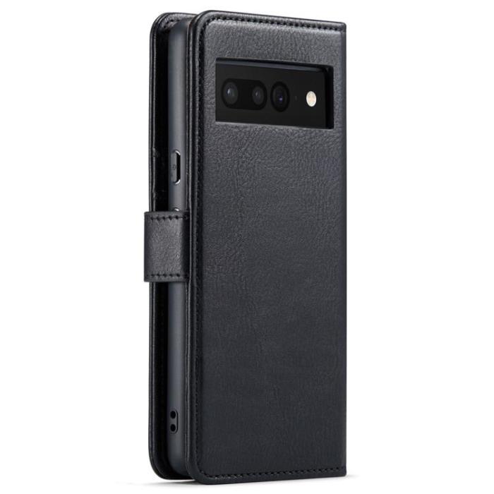 DG.MING - DG.MING Google Pixel 7 Pro Plånboksfodral Detachable 2in1 Äkta läder - Svart