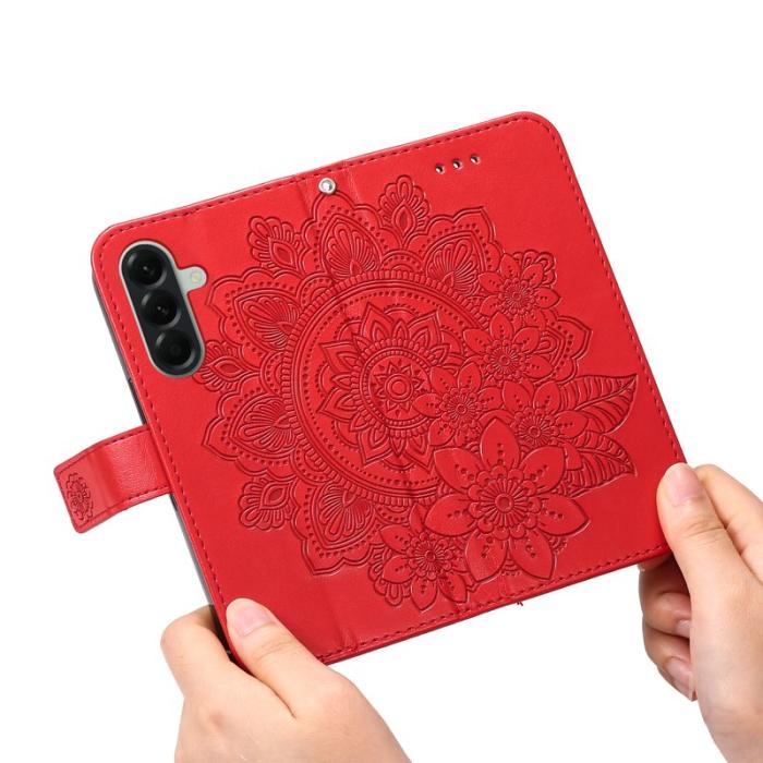 OEM - Samsung Galaxy A57 Plånboksfodral Konstläder Ställ Skydd - Röd