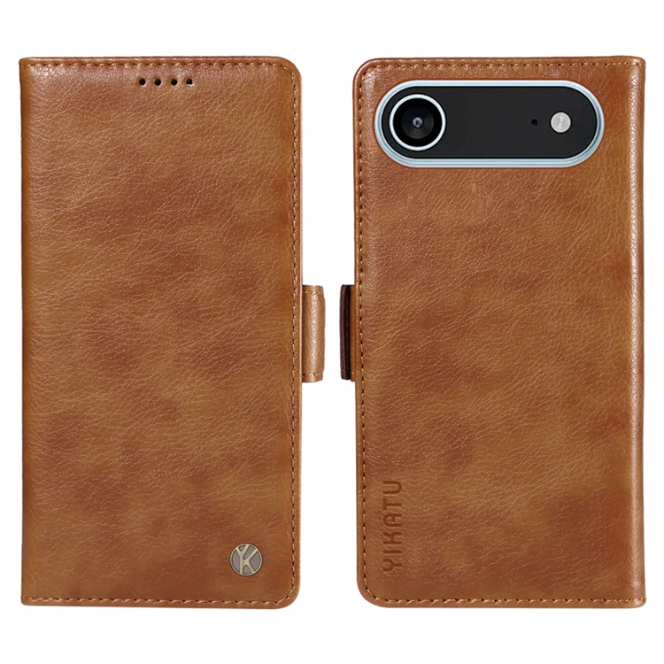 YIKATU iPhone 17 Air Plånboksfodral Litchi Texture - Brun | 2353 | AlltMobil