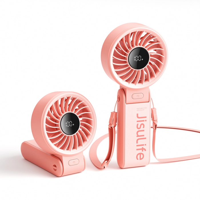Jisulife - Jisulife Bärbar Handhållen Fläkt USB Life7 3600mAh - Rosa