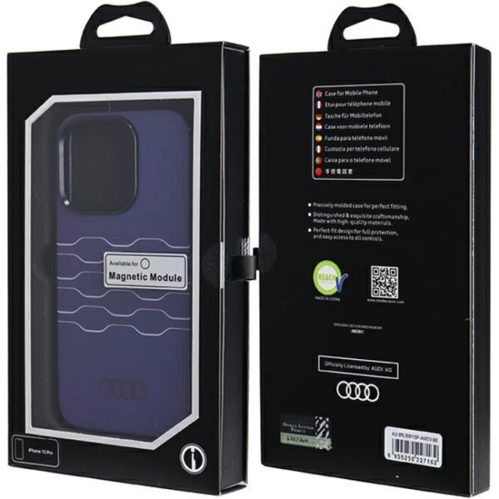 Audi - Audi iPhone 15 Pro Mobilskal Magsafe IML - Blå