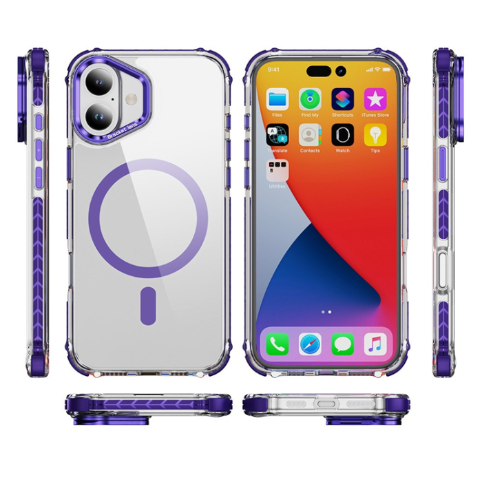 A-One Brand - iPhone 16 Plus Mobilskal MagSafe Kickstand - Lila
