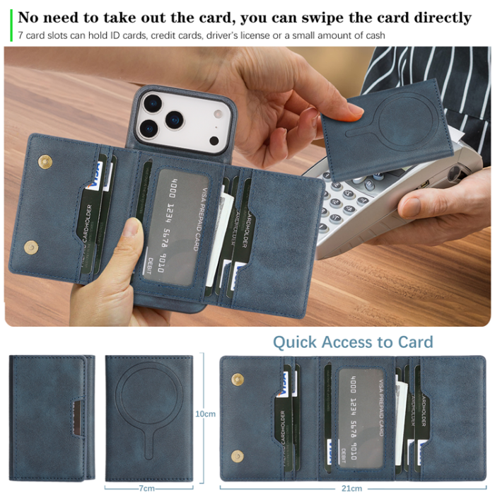 A-One Brand - iPhone 17 Pro Max Mobilskal MagSafe Kickstand Tri-fold Korthållare