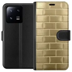 Gustaf - Pl&aring;nboksfodral till Xiaomi 13 Pro med Gyllene Murstenar