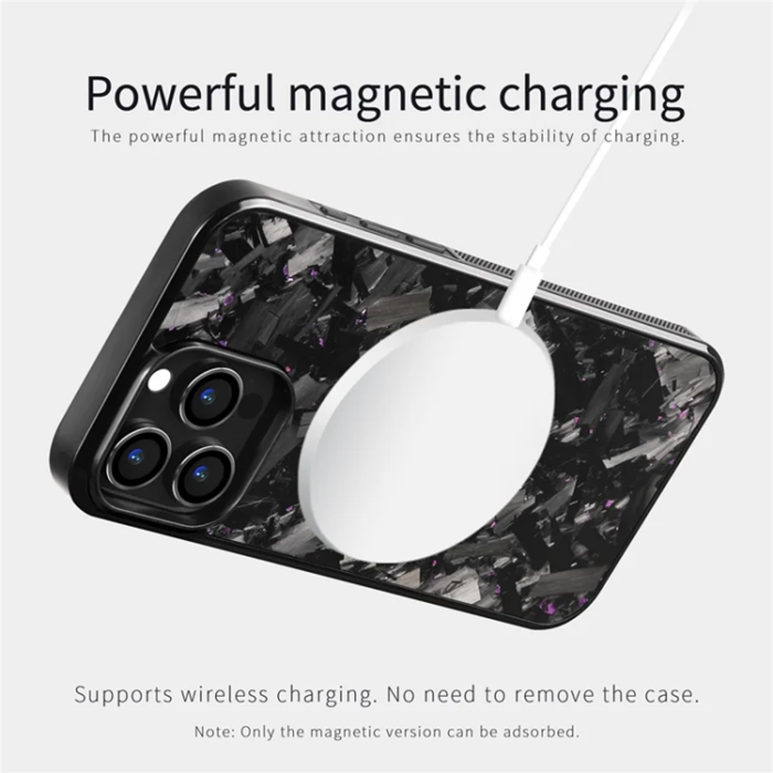 A-One Brand - iPhone 16 Pro Mobilskal MagSafe Aramid Fiber Large Texture - Blå