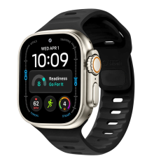 Tech-Protect - Tech-Protect Armband F&ouml;r Apple Watch (44/45/46/49mm) Silikon Line - Svart