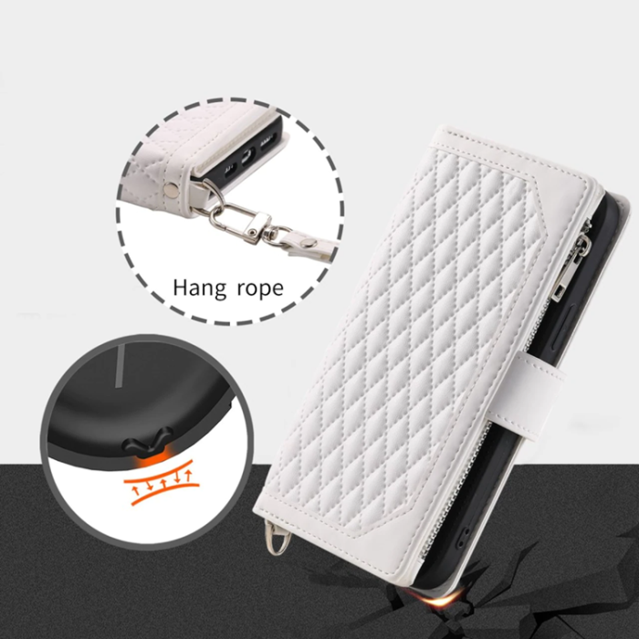 A-One Brand - iPhone 11 Plånboksfodral Quilted - Vit