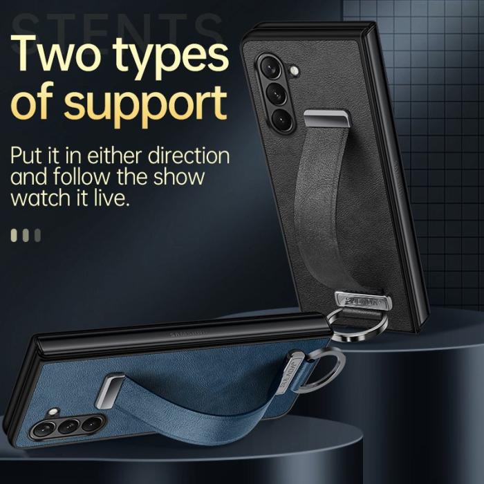 SULADA - SULADA Fashion Series Galaxy Z Fold5 Fodral Konstläder Blå