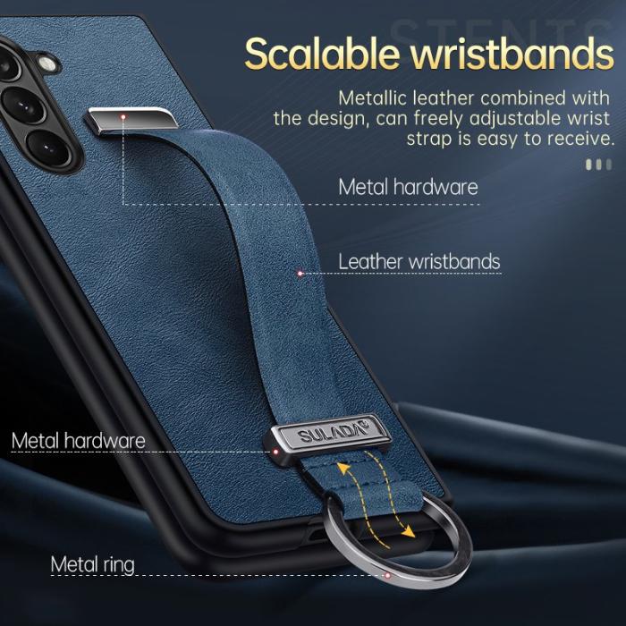SULADA - SULADA Fashion Series Galaxy Z Fold5 Fodral Konstläder Blå