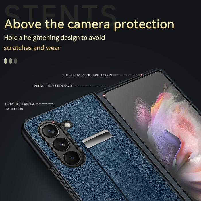 SULADA - SULADA Fashion Series Galaxy Z Fold5 Fodral Konstläder Blå