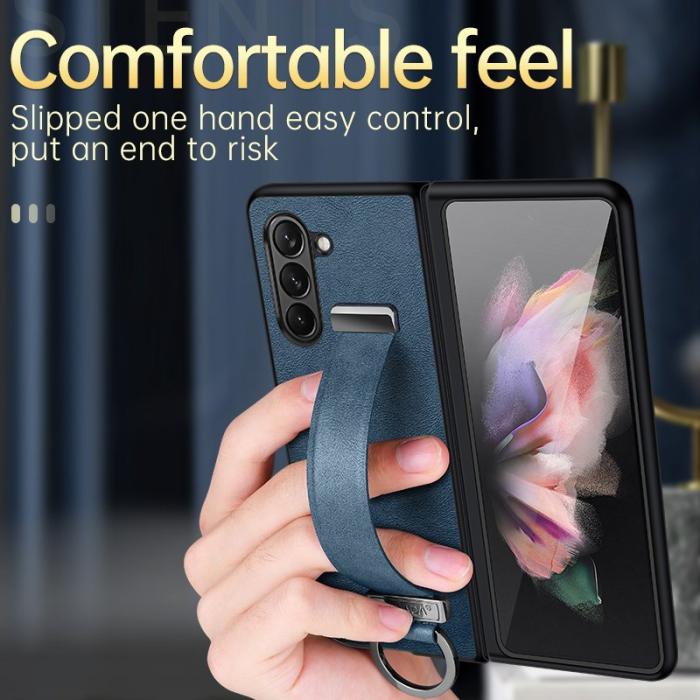 SULADA - SULADA Fashion Series Galaxy Z Fold5 Fodral Konstläder Brun