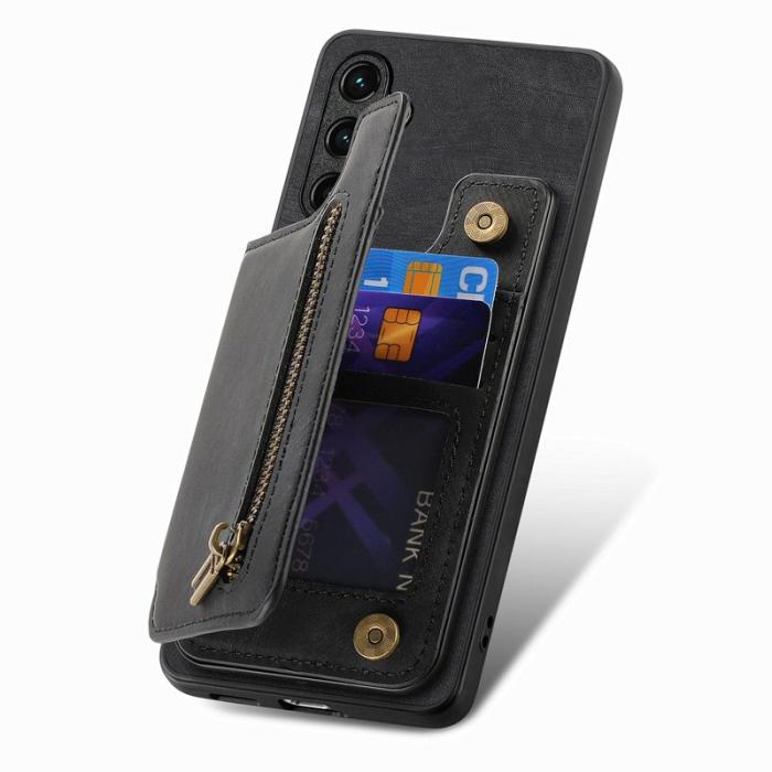 OEM - Mobilfodral för Samsung Galaxy S26 Konstläder med kortfack - Svart
