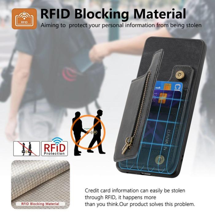 OEM - Mobilfodral för Samsung Galaxy S26 Konstläder med kortfack - Svart