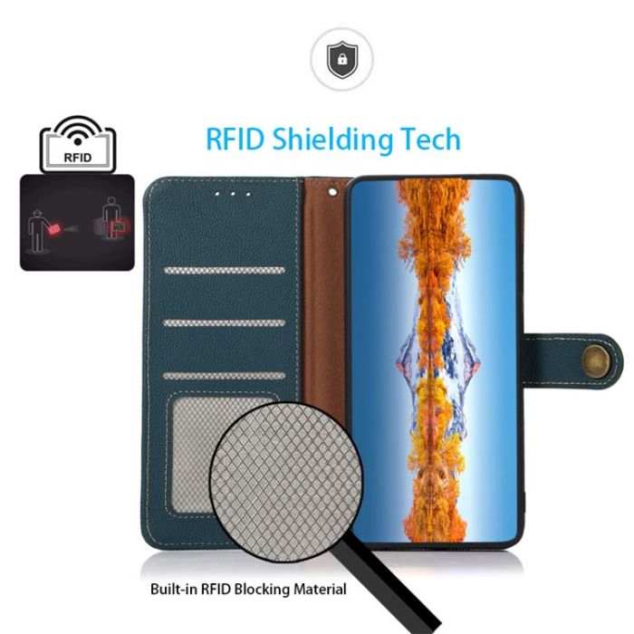 KHAZNEH - KHAZNEH Xiaomi Mi 11 Ultra Plånboksfodral Äkta Läder Kickstand - Grön