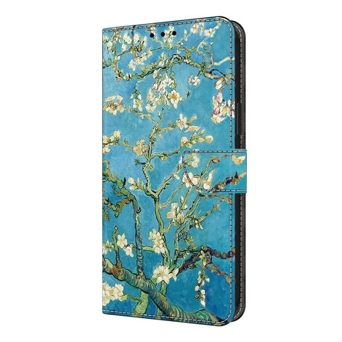 OEM - Plånboksfodral för Samsung Galaxy S26 Konstläder Stativ - Aprikosblomma