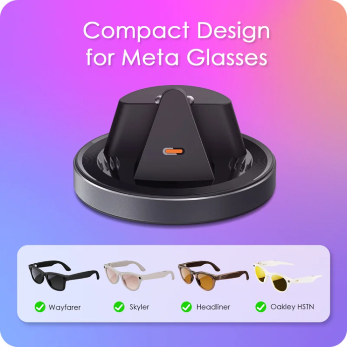 A-One Brand - Snabbladdande Halkfri Laddningsdocka För Meta Ray-Ban & Oakley Smarta Glasögon