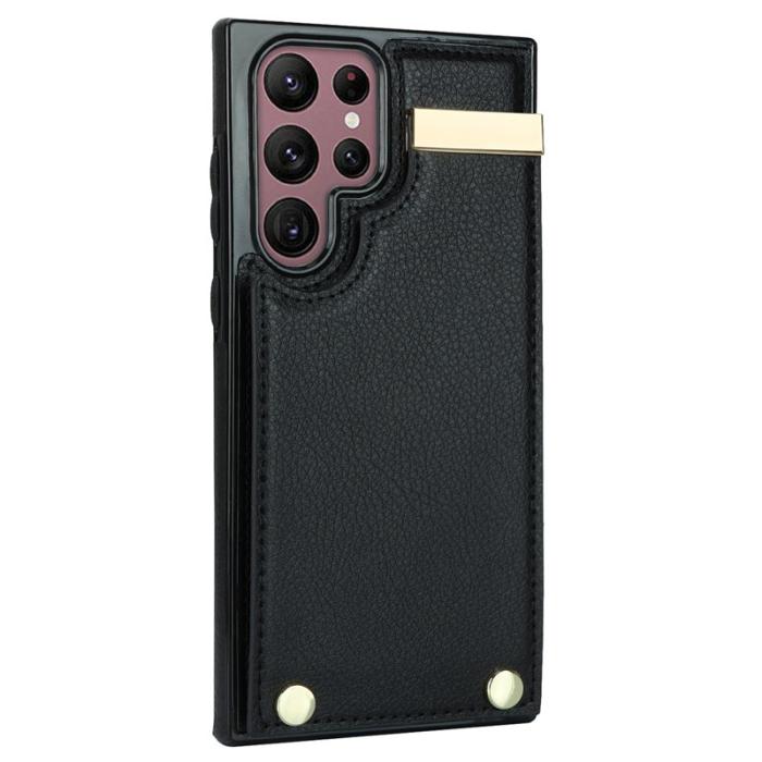 OEM - Mobilskal för Samsung Galaxy S26 Ultra TPU + Konstläder - Svart
