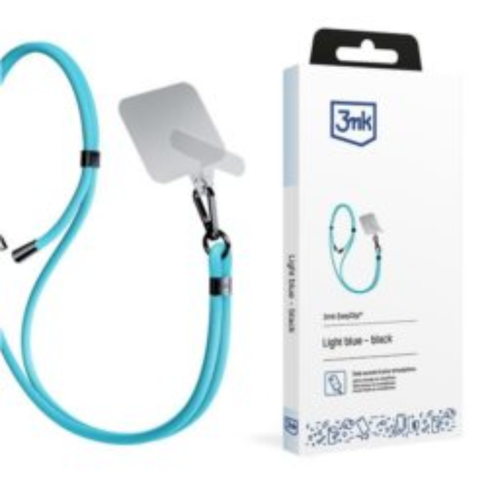 3MK - 3mk Mobil Lanyard Easyclip - Ljusblå
