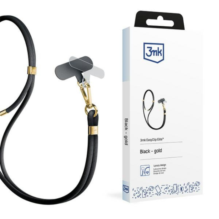 3MK - 3mk Mobil Lanyard Easyclip - Guld