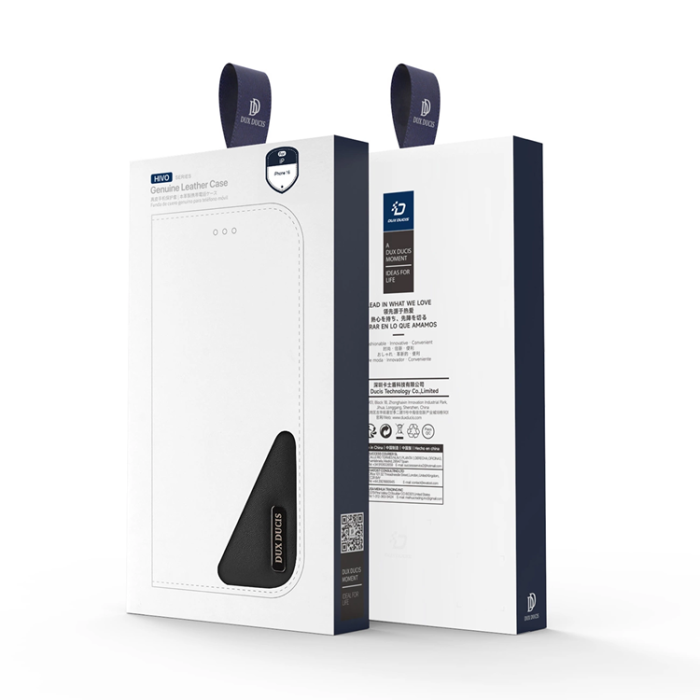 Dux Ducis - Dux Ducis iPhone 16 Plånboksfodral Äkta Läder Hivo - Svart
