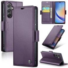 Caseme - CASEME Pl&aring;nboksfodral Konstl&auml;der till Samsung Galaxy A34 5G - Lila